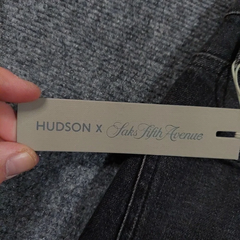 Hudson Zack Skinny Jeans Mens 29x36 Black Painter Dark Wash Stretch‎ Denim